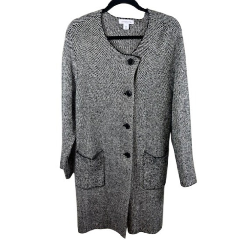 Liz Claiborne Women's Size XXL Herringbone Knit Long Cardigan Sweater Jacket Y2k